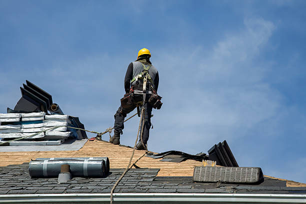 Professional Gutter Installation technician working in East Springfield, PA